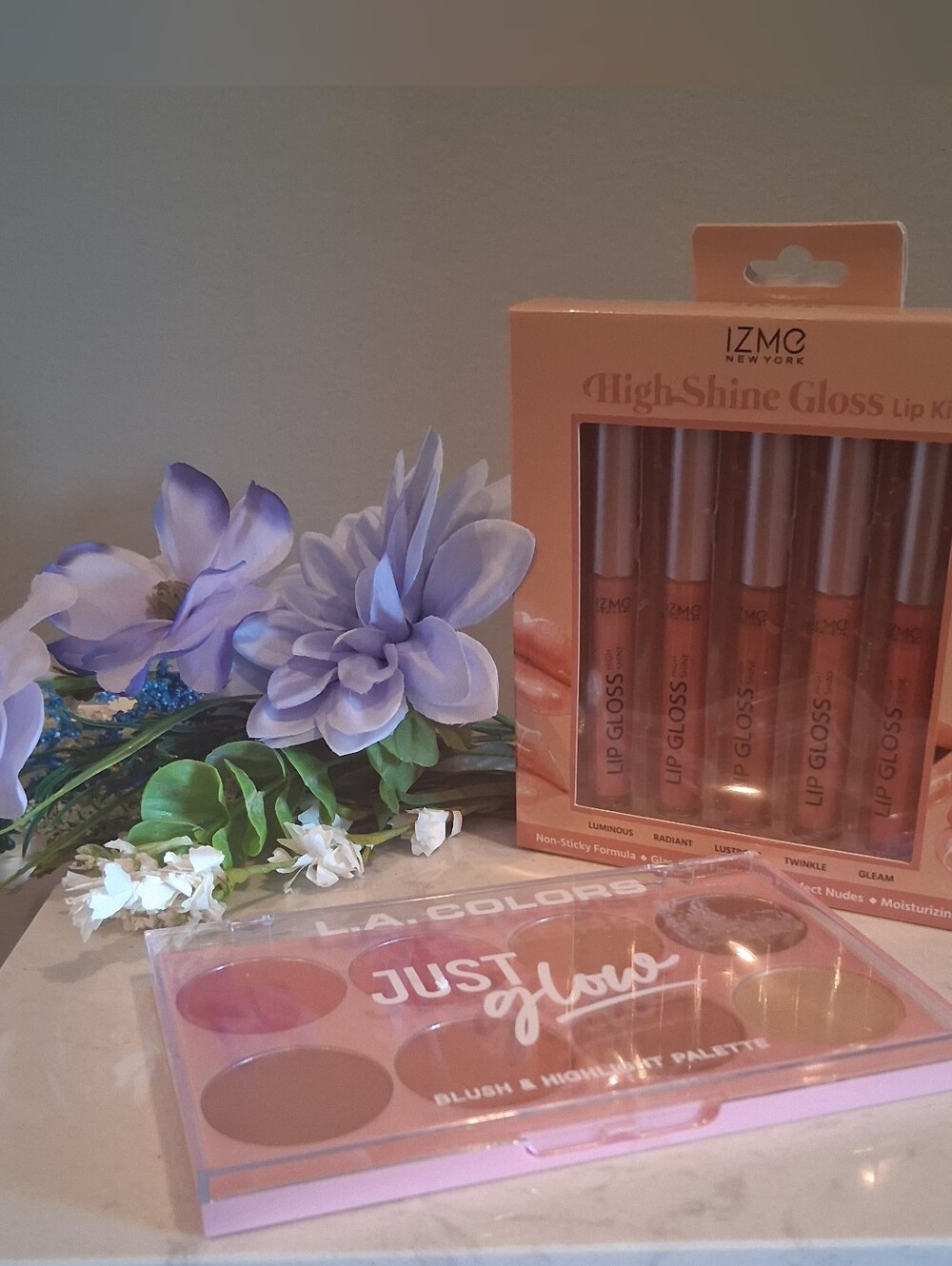 Lip Gloss Kit & Blush and Highlighter Palette